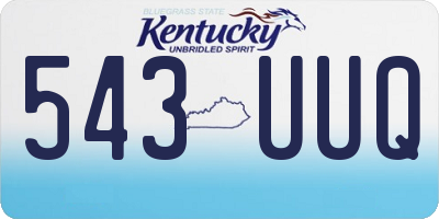 KY license plate 543UUQ