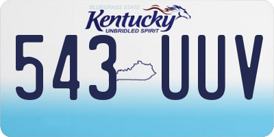 KY license plate 543UUV