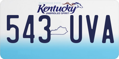 KY license plate 543UVA