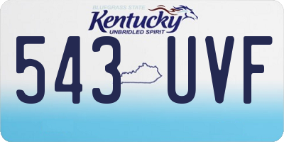 KY license plate 543UVF