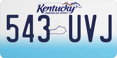KY license plate 543UVJ