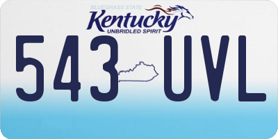 KY license plate 543UVL