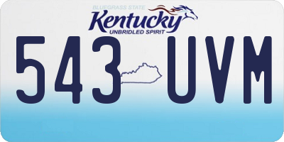 KY license plate 543UVM
