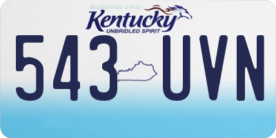 KY license plate 543UVN