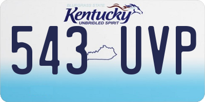 KY license plate 543UVP