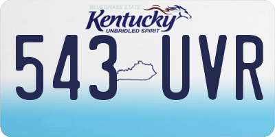 KY license plate 543UVR
