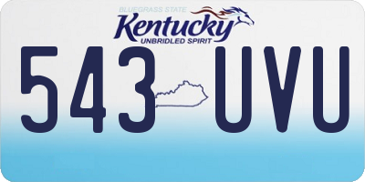 KY license plate 543UVU
