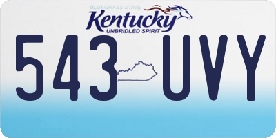KY license plate 543UVY