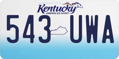 KY license plate 543UWA