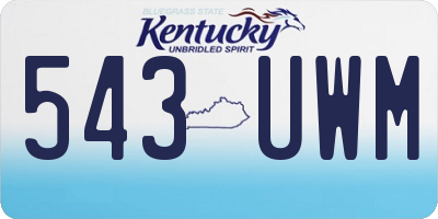 KY license plate 543UWM
