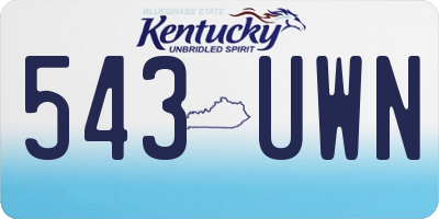 KY license plate 543UWN