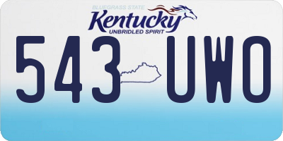 KY license plate 543UWO