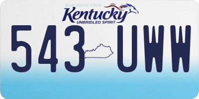 KY license plate 543UWW