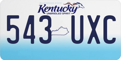 KY license plate 543UXC