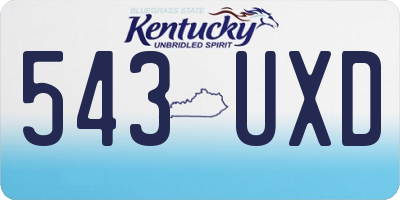 KY license plate 543UXD