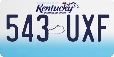 KY license plate 543UXF