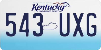 KY license plate 543UXG