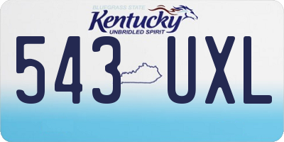 KY license plate 543UXL