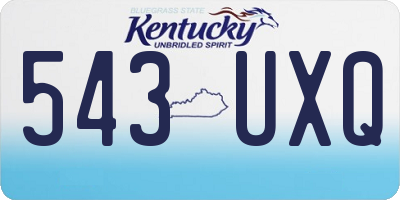 KY license plate 543UXQ