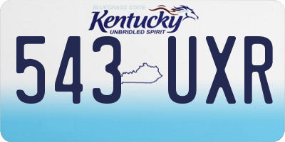 KY license plate 543UXR