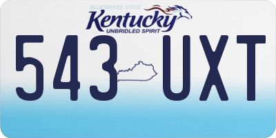 KY license plate 543UXT