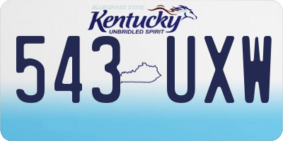 KY license plate 543UXW