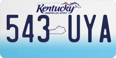 KY license plate 543UYA
