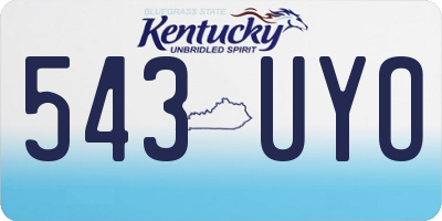 KY license plate 543UYO