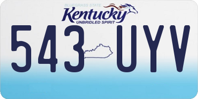 KY license plate 543UYV