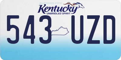 KY license plate 543UZD