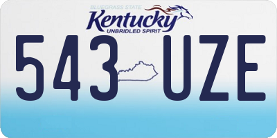 KY license plate 543UZE