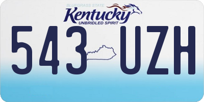 KY license plate 543UZH