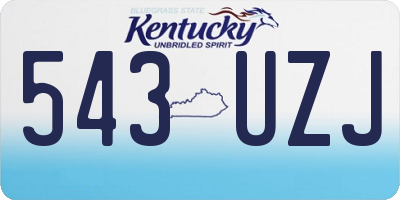 KY license plate 543UZJ