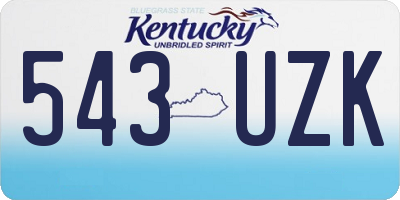 KY license plate 543UZK