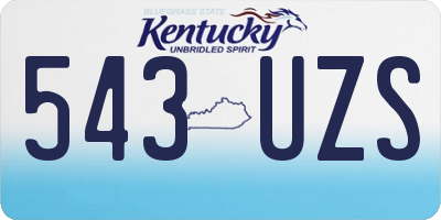 KY license plate 543UZS