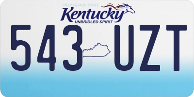 KY license plate 543UZT