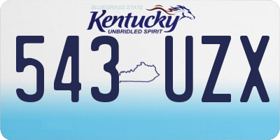 KY license plate 543UZX