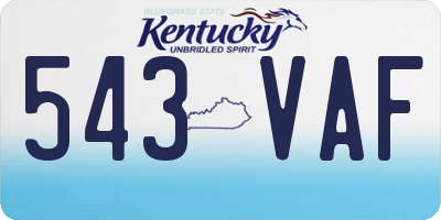 KY license plate 543VAF