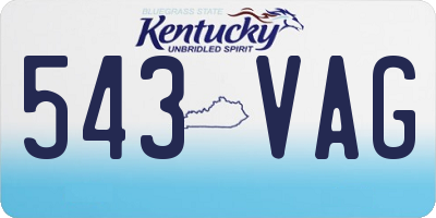 KY license plate 543VAG