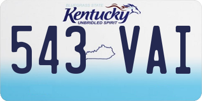 KY license plate 543VAI