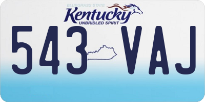 KY license plate 543VAJ