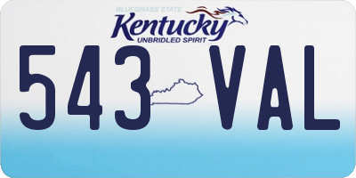 KY license plate 543VAL