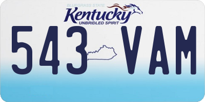 KY license plate 543VAM