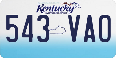 KY license plate 543VAO