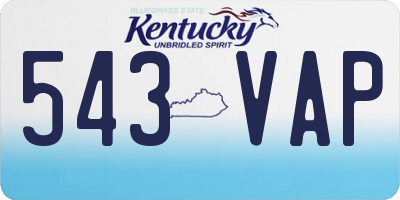 KY license plate 543VAP
