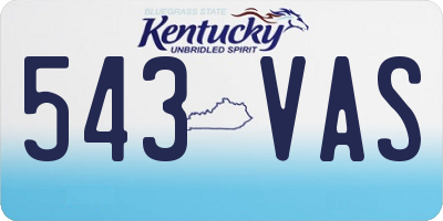 KY license plate 543VAS