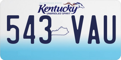KY license plate 543VAU