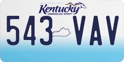 KY license plate 543VAV