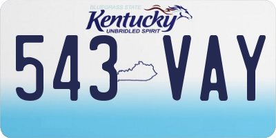 KY license plate 543VAY