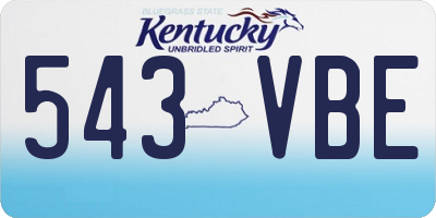 KY license plate 543VBE
